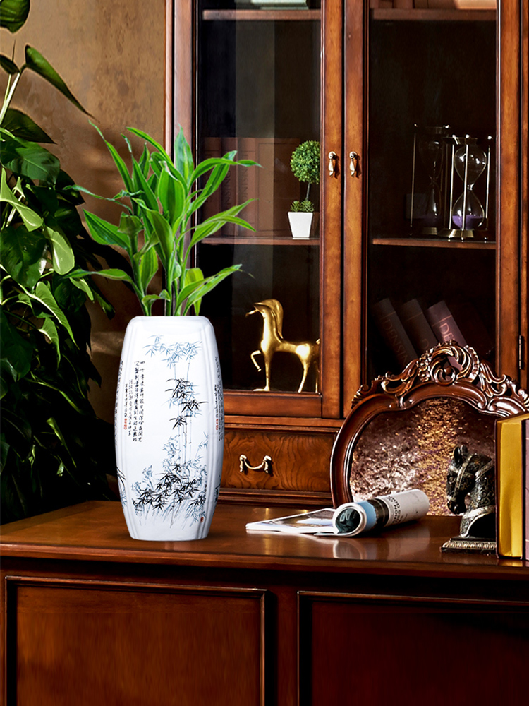 Jingdezhen ceramics lucky bamboo vases, flower arranging Chinese style household adornment of the sitting room TV ark place Chinese wind