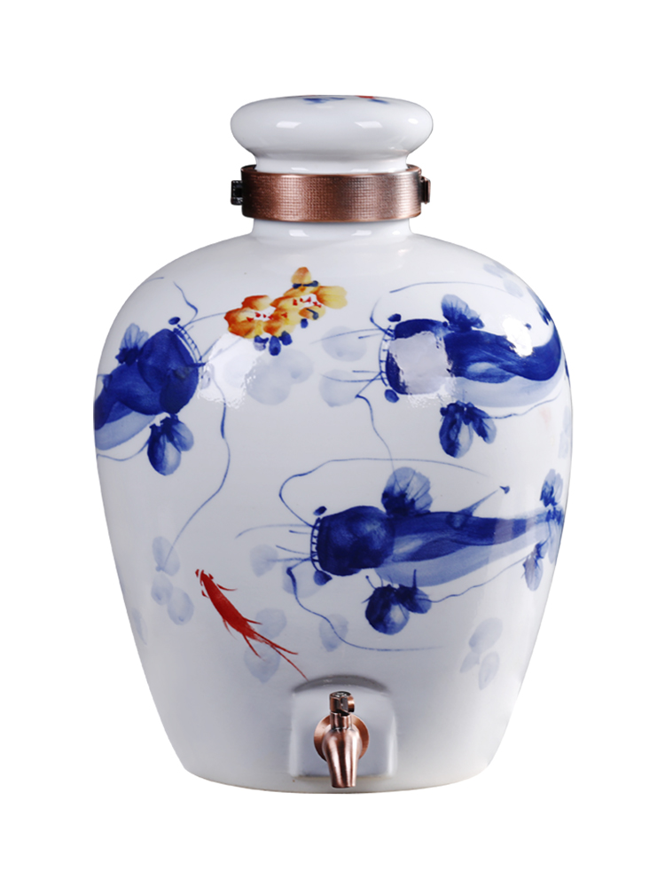 Jingdezhen ceramic antique household mercifully bottle it wine jar 10 jins 20 jins 50 kg sealed blank jugs