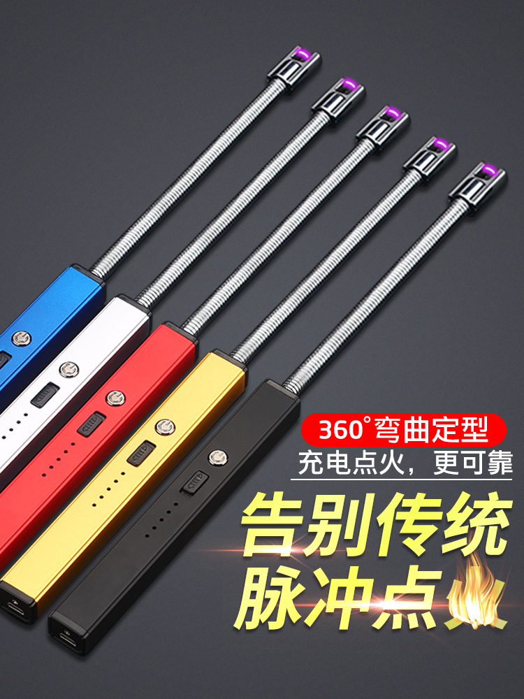 bếp gas bếp xung đánh lửa điện tử nến thơm nhẹ tay cầm dài thanh súng mở rộng chơi đánh lửa