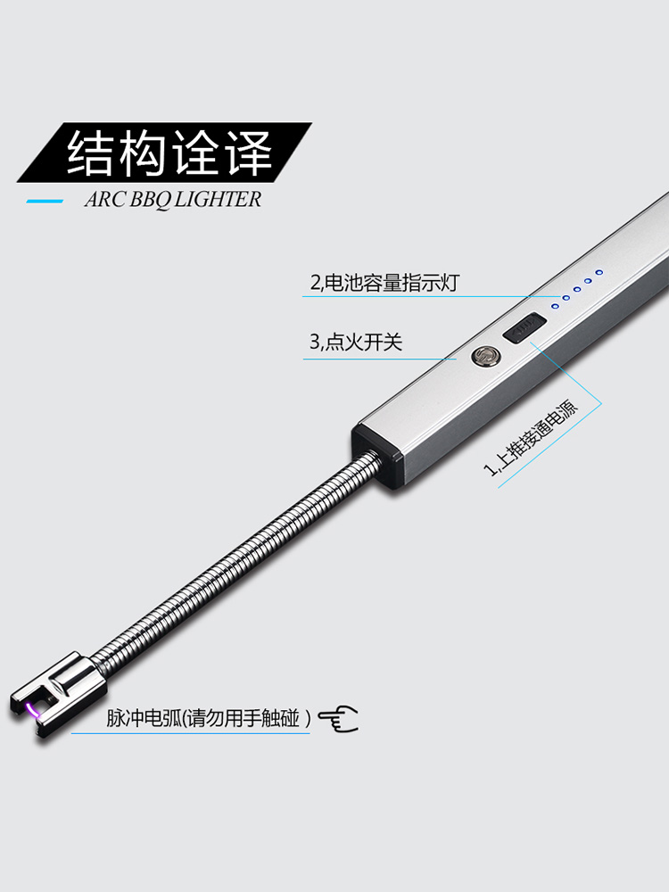 bếp gas bếp xung đánh lửa điện tử nến thơm nhẹ tay cầm dài thanh súng mở rộng chơi đánh lửa
