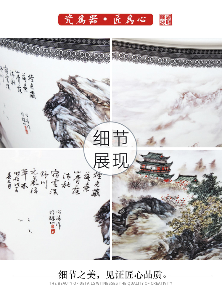 C176 jingdezhen ceramic large aquarium fish bowl goldfish turtle rock cylinder to heavy water lily bowl lotus basin of porcelain