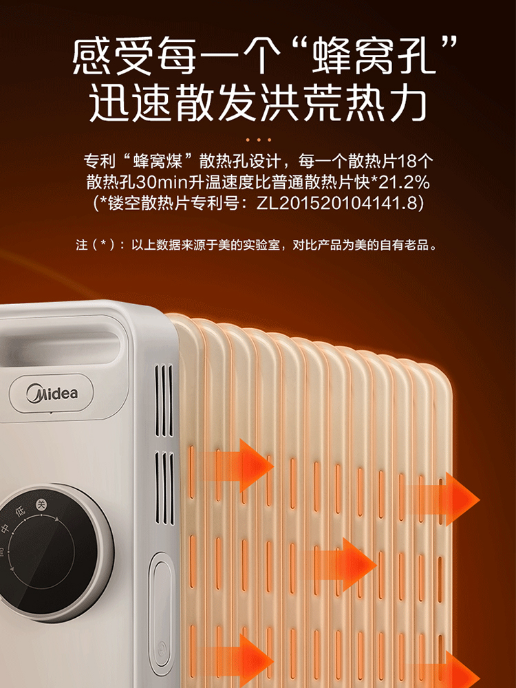 美的 2019新款油汀取暖器 13片 图3