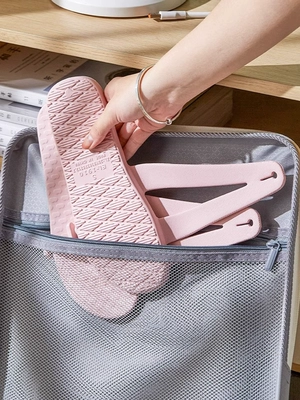 Dép du lịch gấp gọn dành cho nữ, dễ mang theo, đi du lịch biển và đi biển, di động, siêu mỏng, tắm trong phòng tắm khách sạn, chống trượt 
