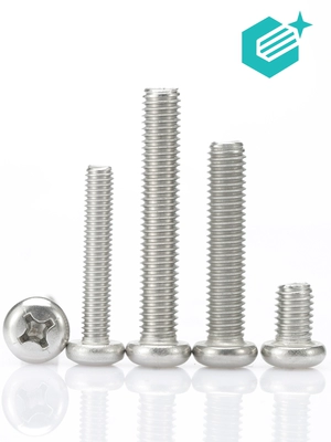 Vít chữ thập bằng thép không gỉ 304 đầu tròn Vít đầu chảo Bộ sưu tập vít M2.5M3M4M5M6M8M10