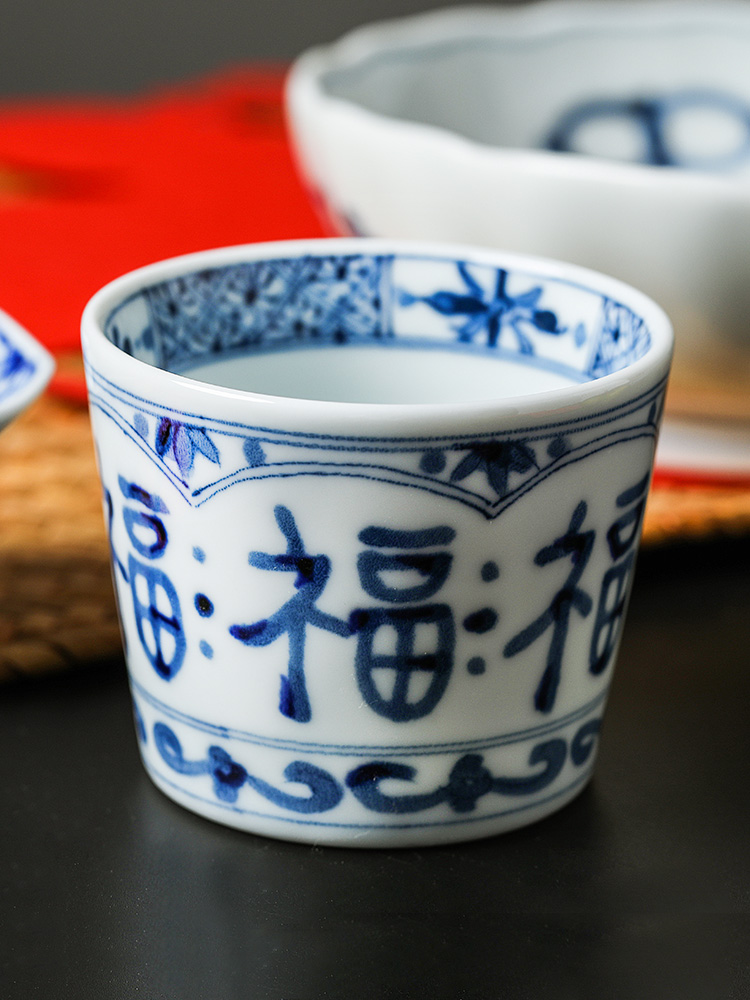 Japan imported tableware suit Japanese 】 【 8 # blue winds into the ceramic household food dishes dishes