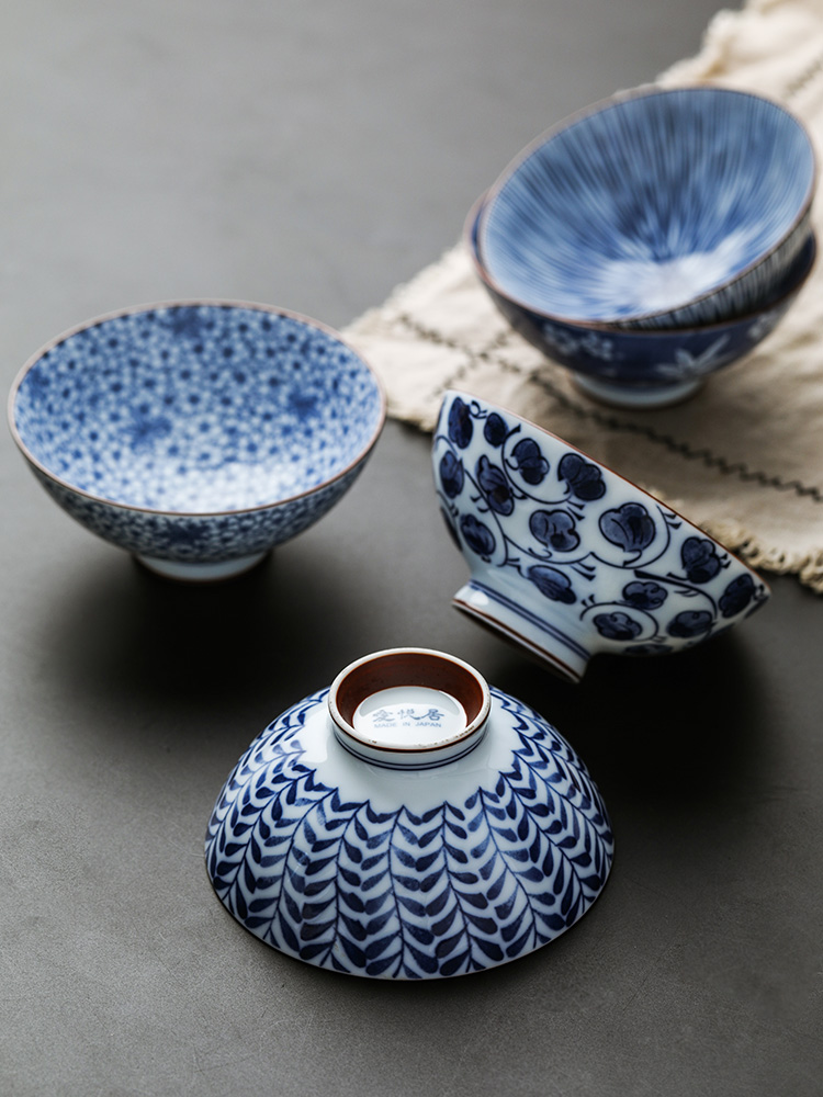 Bowl dishes suit household ancient dyed blue paint Chinese imported from Japan contracted ceramic Bowl, dish of blue and white porcelain tableware suit