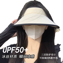 Muji MUJI ice silk sun hat womens summer anti-UV sun hat UV outdoor empty top large brim sun hat
