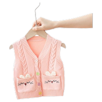 Male and female baby twist pullover vest children autumn and winter style vest baby childrens knitted sweater waistcoat 2024 trend