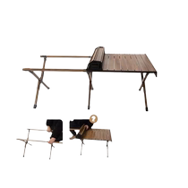 Outdoor folding table aluminum alloy egg roll table portable camping picnic table and chairs stall table camping equipment complete set