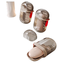 Soap box travel portable soap box light luxury sealable lid drain mini soap storage box no punching