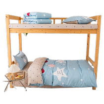 Four-piece set of brushed sheets quilt cover bedding student single three-piece set 3 quilt covers non-cotton pure cotton 4 quilts