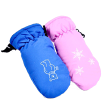 Childrens gloves keep warm winter five-finger boys waterproof thickened boys and girls play in the snow student baby ski gloves