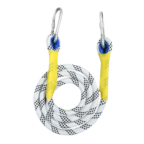 Safety rope safety belt extension rope trailer rope wear-resistant outdoor high-altitude work installation rope double braided nylon rope double hook