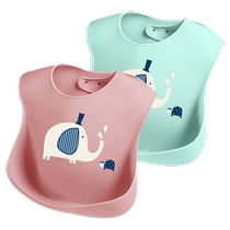 Eating bib baby silicone rice bag waterproof infant three-dimensional bib super soft childrens food supplement large size new