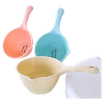 Household kitchen water ladle plastic water ladle thickened large long handle round water ladle baby child bath shampoo water ladle