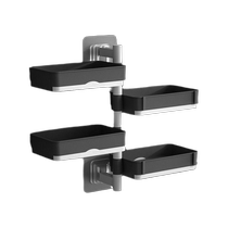 Soap box punch-free soap rack bathroom rack rotating wall-mounted drain high-end toilet home multi-layer
