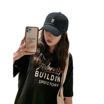 Lee peaked hat womens trendy new R letter internet celebrity hat summer sun visor baseball cap Korean style autumn and winter mens