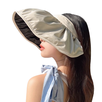 Girls vinyl shell hat with large brim easily blocks the sun outdoor hollow sun hat recommended by store manager
