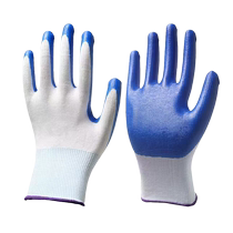 Gloves work labor protection wear-resistant nitrile rubber white labor anti-slip durable work thickening construction site dipped rubber oil-resistant