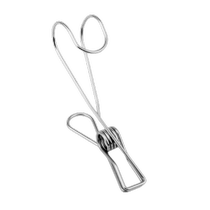 Stainless steel clip hook kitchen bathroom towel storage stationery photo with small clip long tail clip large small size