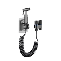 All-copper toilet flushing spray gun household one-in-two-out high-pressure toilet companion hose telescopic tube cleaning bathroom