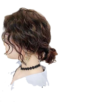 Cover white hair small curly hair wig full real hair seamless fluffy natural wool curly hair mothers short curly hair