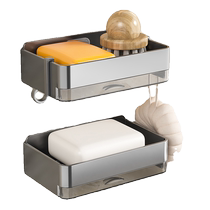 Soap box wall-mounted bathroom punch-free double-layer soap drain box home bathroom wall soap storage rack
