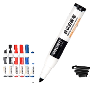 Deli whiteboard pen black water-based erasable non-inkable whiteboard pen childrens color blackboard pen erasable drawing pen color red and blue blackboard office supplies stationery wholesale