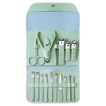 New Green Manicure Set Nail Clipper Set 18 Pieces Stainless Steel Nail Clipper Manicure Tools
