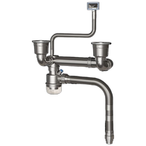 Kitchen wash basin drainage pipe fittings double trough anti-odor drainage pipe three-way sewers package sewer sink