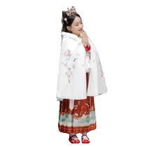 Girls cloak Hanfu baby cloak childrens outdoor windbreaker thickened costume baby hooded shawl Chinese style