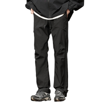 Jacket pants mens waterproof and windproof camping hiking spring and autumn soft shell mountaineering straight workwear paratrooper casual quick-drying pants trendy