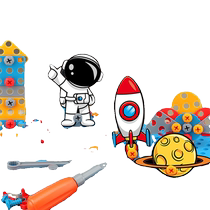 Childrens simulation screw-twisting and disassembly toolbox baby electric drill twisting nail educational hand assembly assembly toy