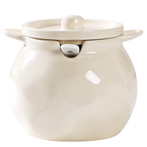 Lard jar household solid color meat oil jar ceramic storage jar 2024 new seasoning jar with lid jar comes with small spoon