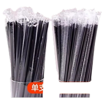 Straws Disposable pearl milk tea thick straws individually packaged commercial plastic transparent pointed large straws 1000 pieces