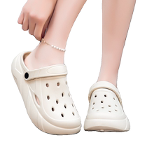 crocs dongle shoes women summer outwear big code sandal shoes operating room non-slip soft underhead slippers female