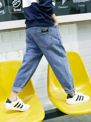 Quần áo trẻ em xuân hè jeans 2019 trẻ em lớn phiên bản Hàn Quốc của quần lửng trẻ em mùa xuân và quần mùa thu nước ngoài - Quần jean