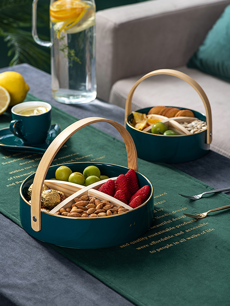 Fruit platter boreal Europe style living room light household ceramics creative frame of key-2 luxury dried Fruit snacks candy dishes for a holiday
