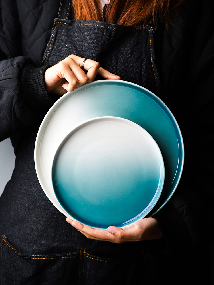 House in northern wind gradients ins web celebrity ceramic tableware tableware of western food steak plate pasta dish household plates