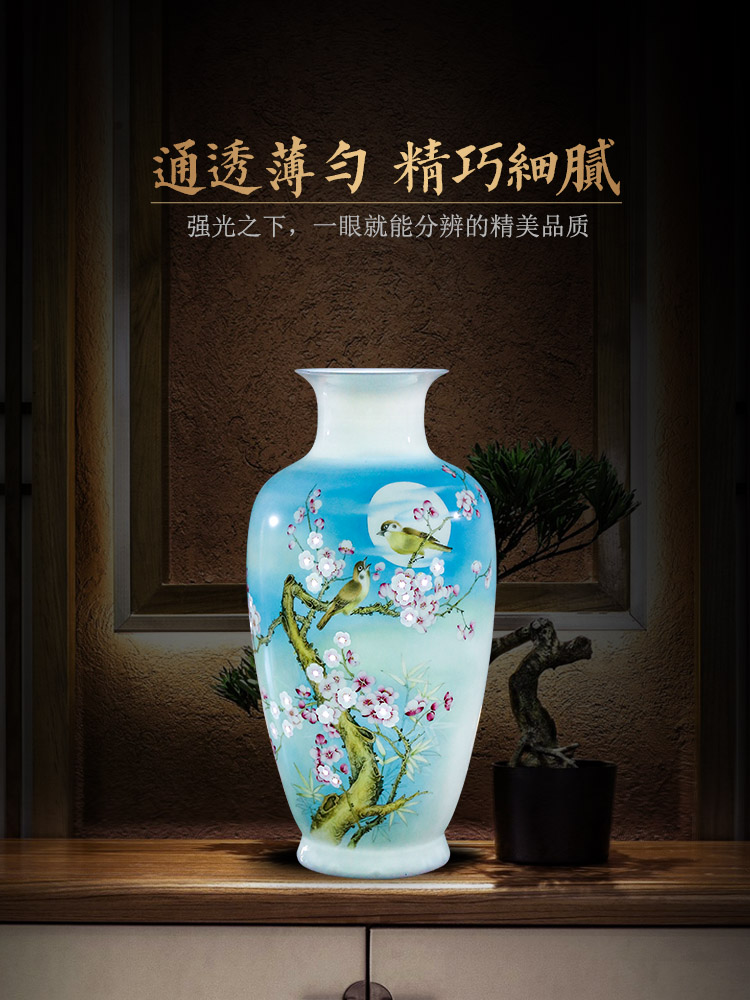 Jingdezhen ceramics hand - made vases, flower arrangement of Chinese style home sitting room adornment TV ark place wedding gift