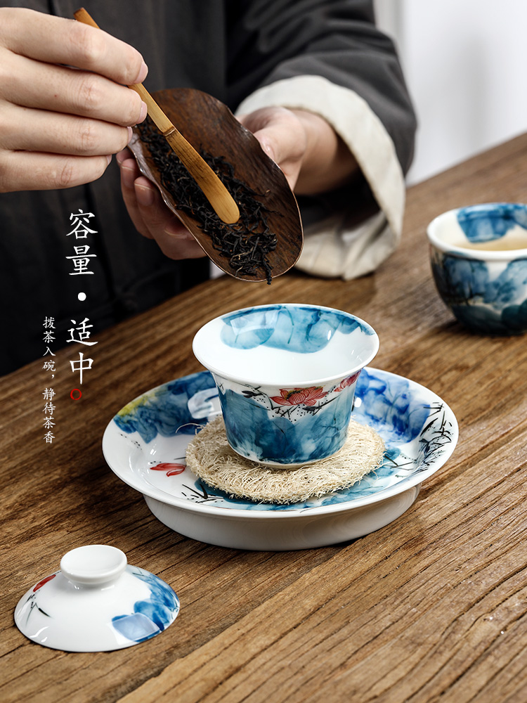 Checking out tea tureen kunfu tea cups are not hot to use individual jingdezhen hand - made lotus ceramic tea set