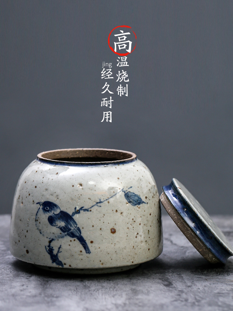 Tea pot ceramic seal hand - made bird creative move fashion household porcelain jar with cover coarse pottery Tea storage tanks