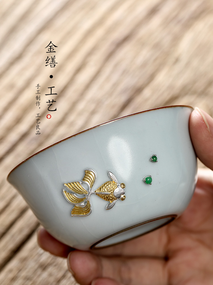 Pure manual ru up market metrix who cup single CPU jingdezhen kung fu tea cups curium cup open the slice single sample tea cup ceramic cup