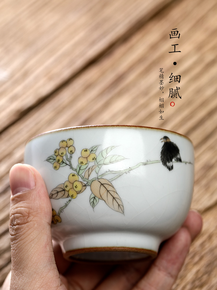 Pure manual your up sample tea cup single CPU jingdezhen kung fu tea master cup hand - made painting of flowers and ceramic tea set only
