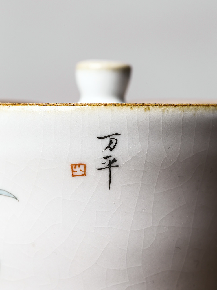 Your up tea tureen prevent hot tubas catch a pot of jingdezhen ceramic hand - made cranes lotus kung fu tea cups
