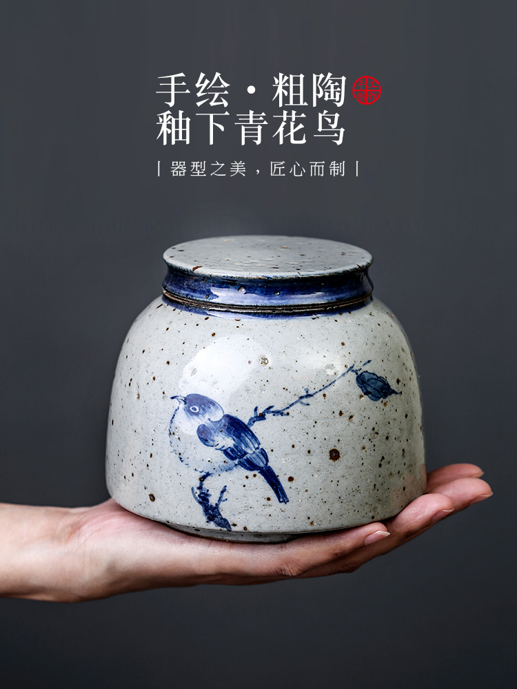 Tea pot ceramic seal hand - made bird creative move fashion household porcelain jar with cover coarse pottery Tea storage tanks