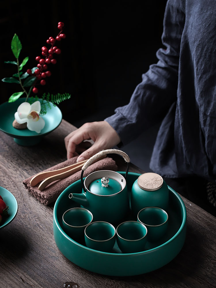 ShangYan ceramic tea tray dried small tea tea set tea service to receive a Japanese flower arrangement base plate saucer plate circle