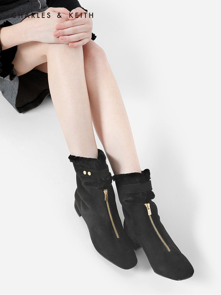 CHARLES&KEITH 加绒保暖 女式及踝靴 短靴 天猫优惠券折后￥179包邮（￥199-20）3色可选