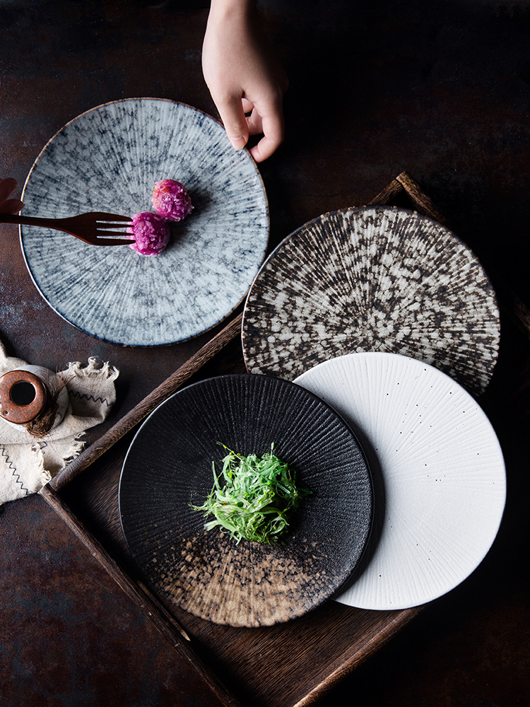 Creative Japanese scale dish of frosted glass ceramic plates disc steak restaurant sushi plate plate plate household food dish