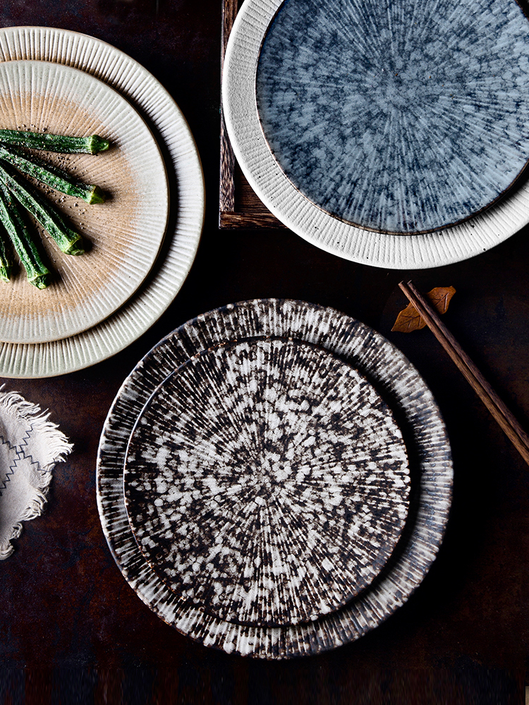 Creative Japanese scale dish of frosted glass ceramic plates disc steak restaurant sushi plate plate plate household food dish